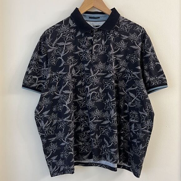 NWT Ted Baker Linear Floral Printed Polo Size 3XL - Picture 2 of 11